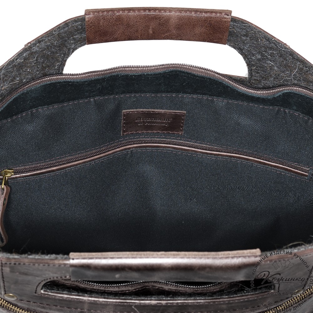  Универсальный кожаный портфель "Диего" (темно-коричневый антик) 